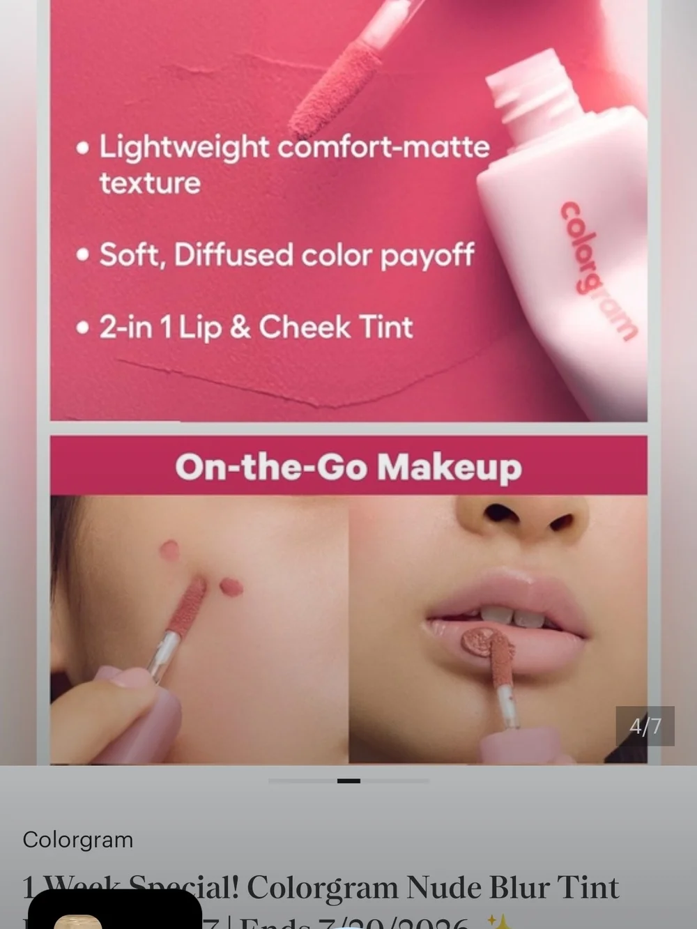 Colorgram Red Bomb Nude Blur Tint - Dead Rose #10